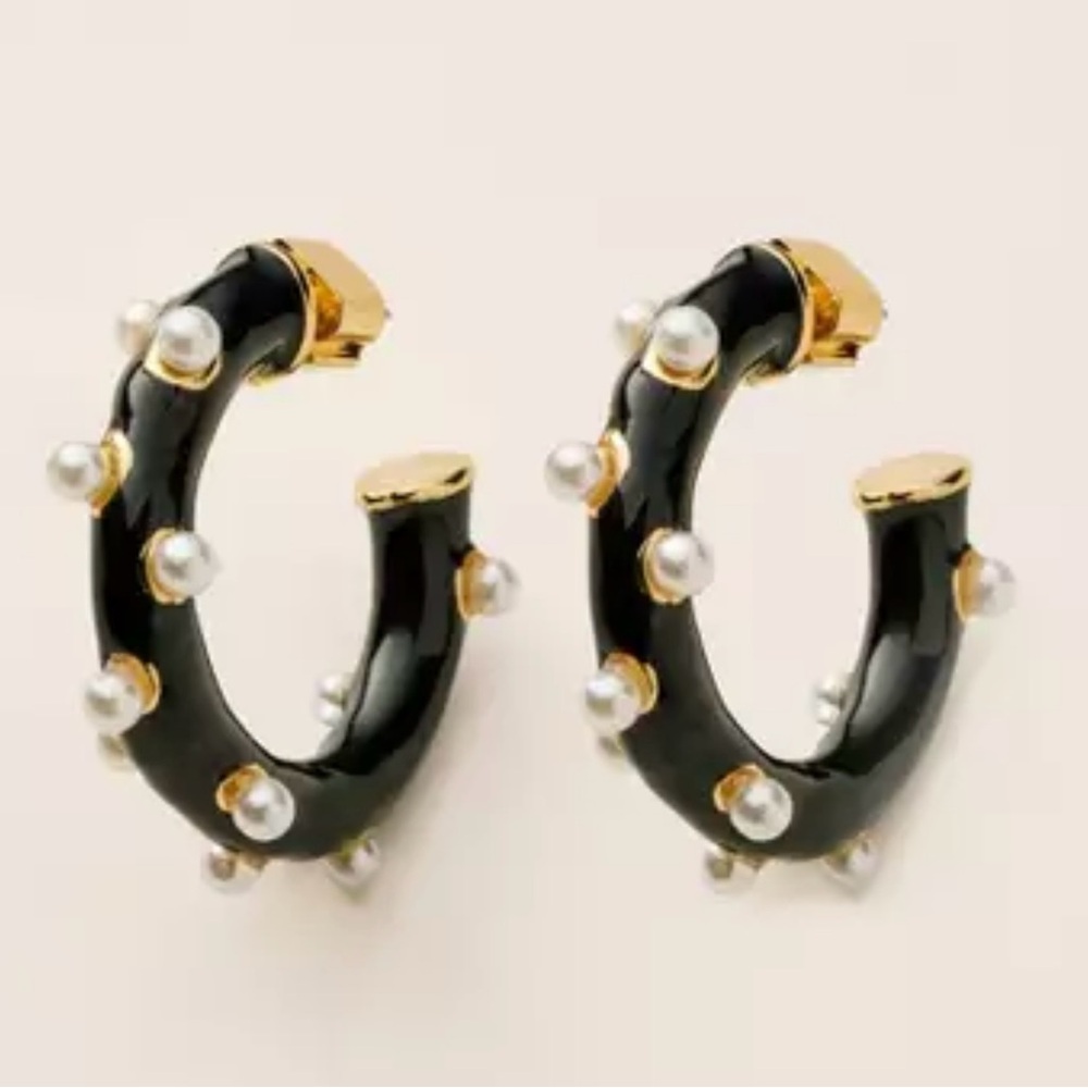 Kate Spade New York x Target Elegant Black and Gold Hoop Earrings